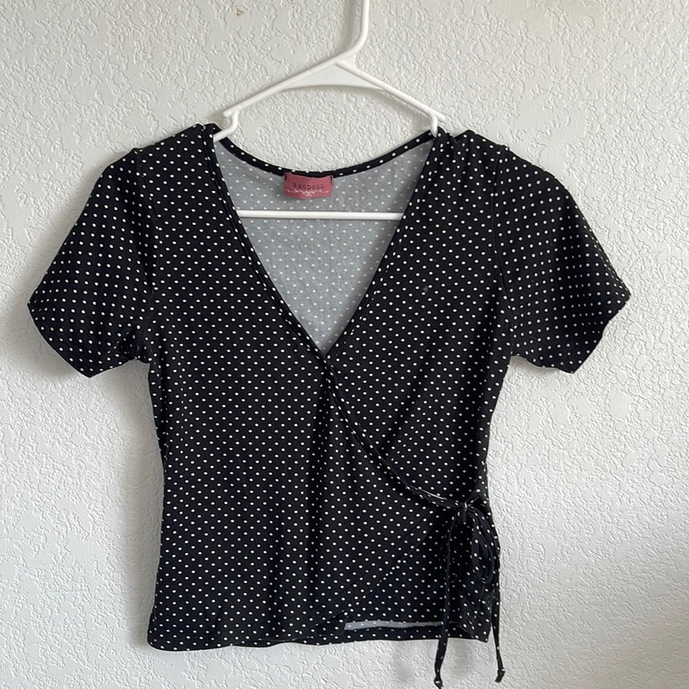 Rag doll Polka a dot Black and White Top